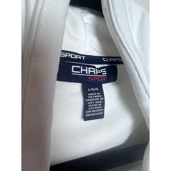 Chaps Sport Women's White Full Zip Sleeveless Sweatshirt Vest Size L Funnel Neck - Picture 3 of 8